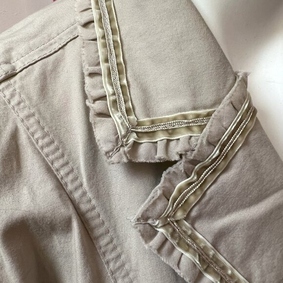 #191 Chico's Cream-Colored Button Jacket Size 3 (16) - Picture 4 of 7